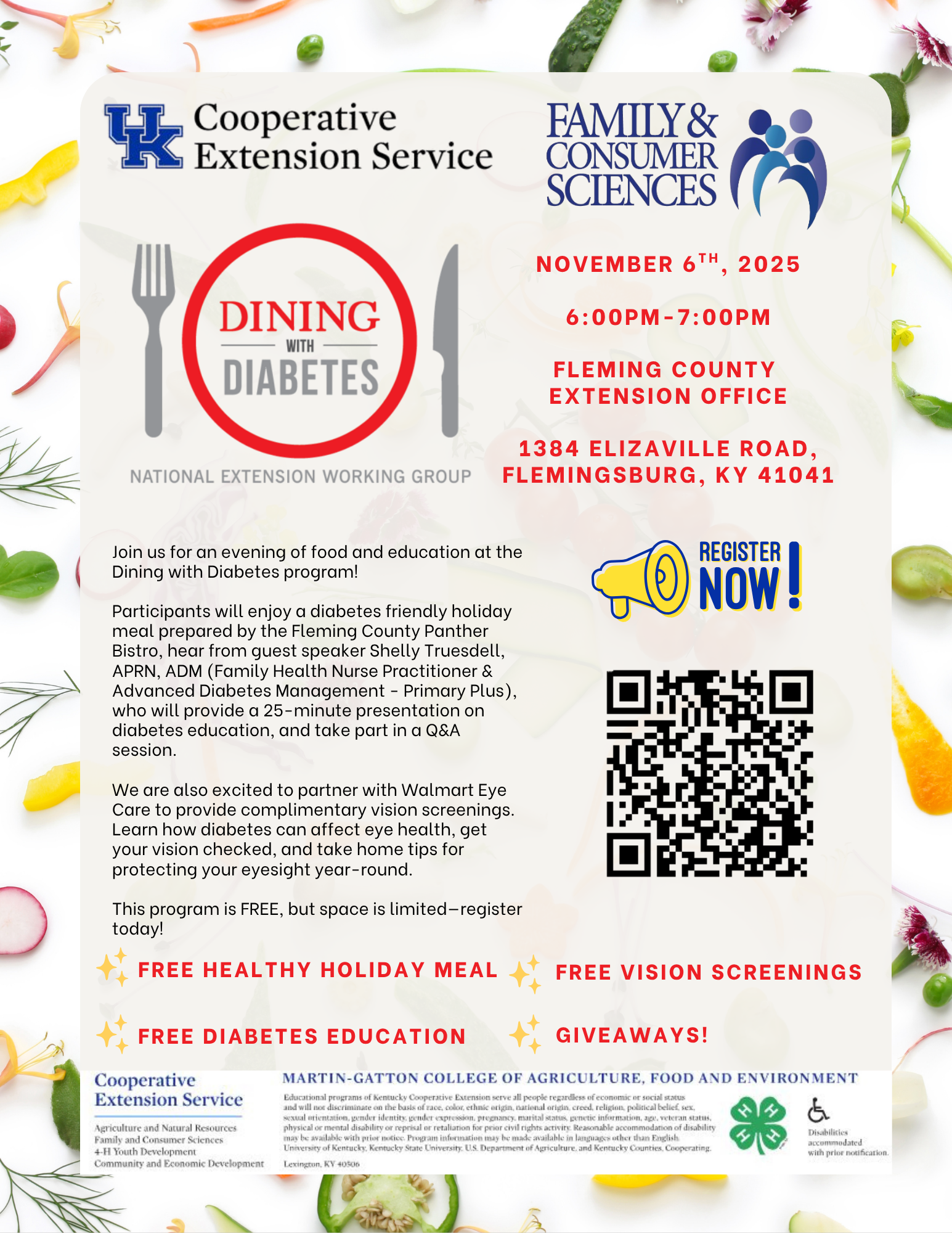 Dining with Diabetes 2025 flyer